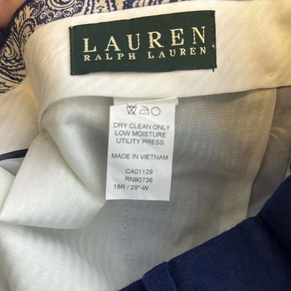 Ralph Lauren blue linen pants Sz 18R